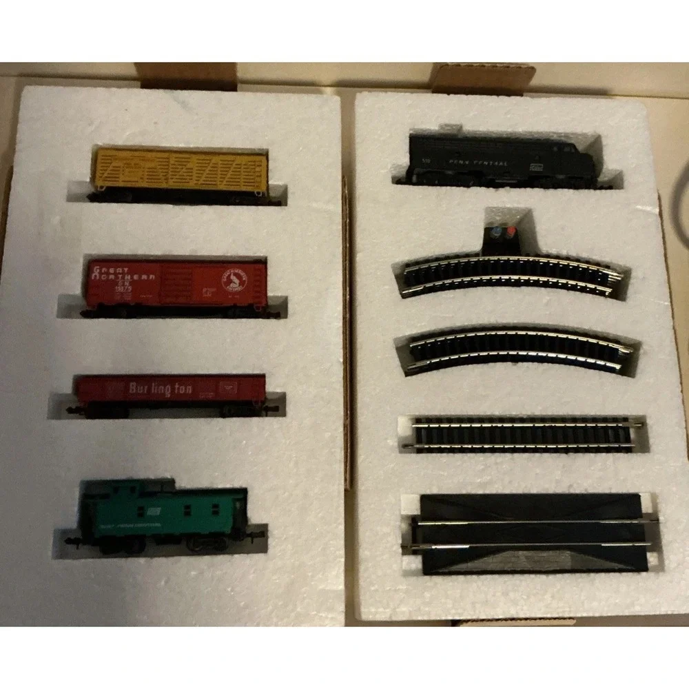 Vintage 1973 Aurora N Scale Postage Stamp Rattler Train Set #4722  In Box Tested